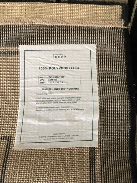Photo of free M&S ZEBRA RUG 120x180cms (L17 Aigburth) #2