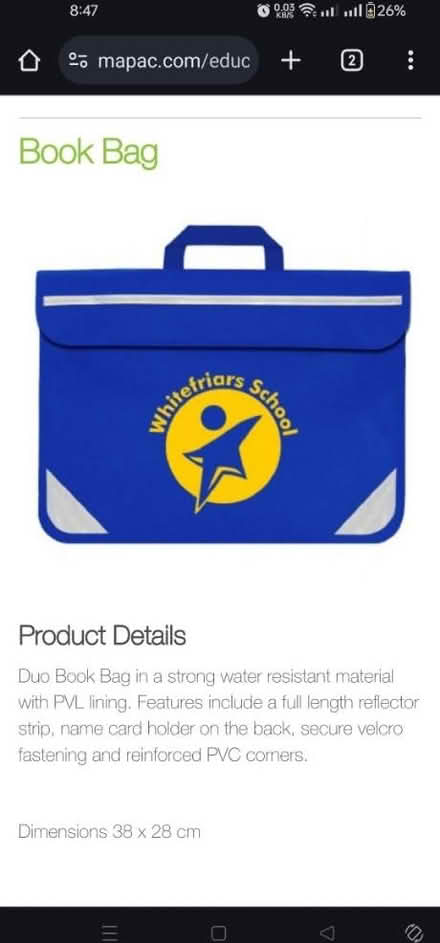 Photo of whitefriars school bag and uniform (HA3) #1