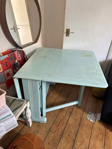 Photo of free Blue leaf wooden table (Easton) #1