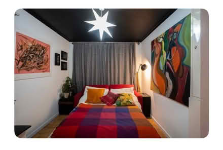 Photo of free Red linen sofa bed (Deptford/Greenwich SE8) #3