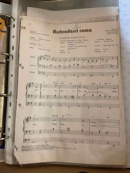 Photo of free Old print music for Hammond organ (Surrey Hills) #1