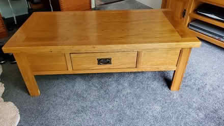 Photo of free Oak coffee table with drawer (Stevenage, Great Ashby, SG1) #1