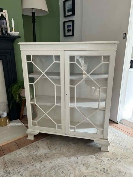 Photo of free Antique glass cabinet (GU21 4) #2