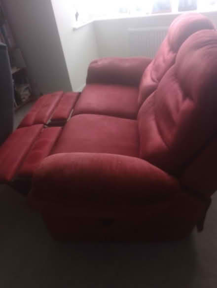 Photo of free 2 seater reclining sofa (manual) (CW11 Elworth)