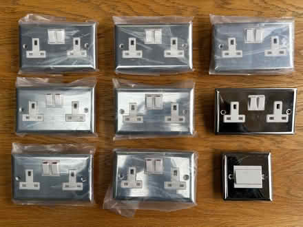 Photo of free Chrome electrical double sockets (KT6 Surbiton) #1