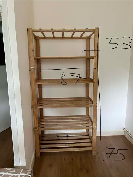 Photo of free Wooden shelving unit (E1 — Shadwell) #2