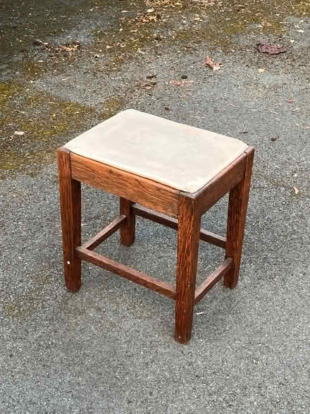 Photo of free Old wooden stool with soft top (Harrogate HG2) #1