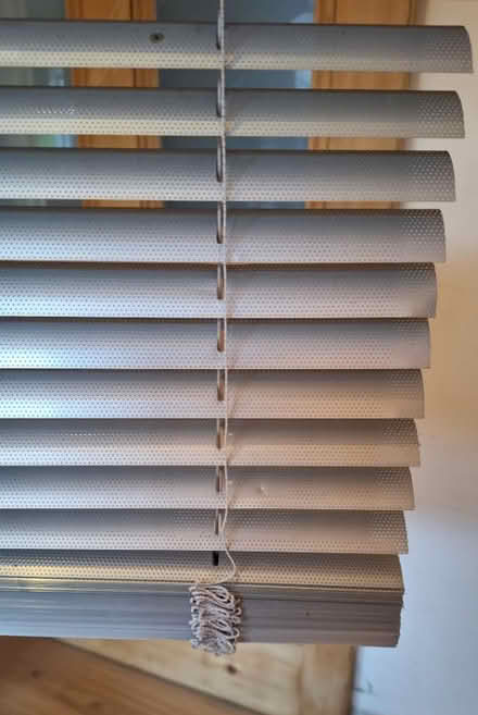 Photo of free Wide metallic silver-grey perforated venetian blind (Ness CH64) #2