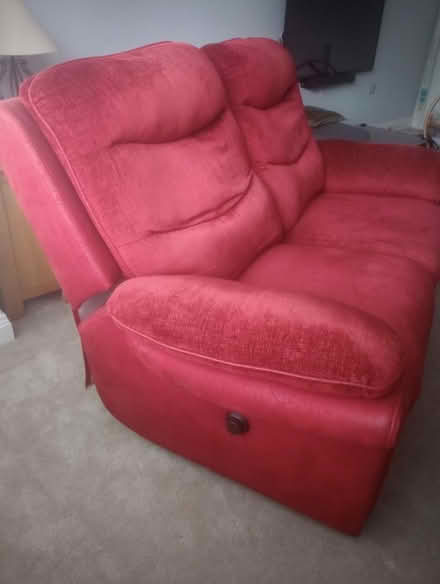 Photo of free 2 seater reclining sofa (manual) (CW11 Elworth)