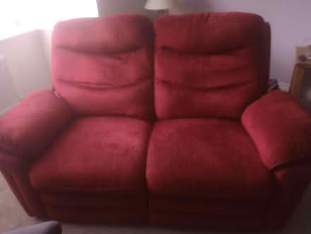 Photo of free 2 seater reclining sofa (manual) (CW11 Elworth)