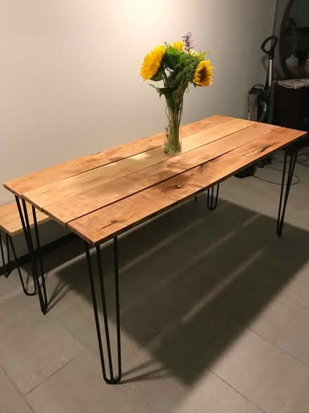 Photo of free Homemade table + bench (Columbia Heights) #2