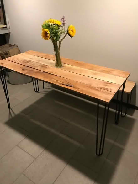 Photo of free Homemade table + bench (Columbia Heights) #3