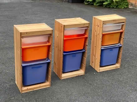 Photo of free IKEA shelving units with plastic tubs (Harrogate HG2) #1