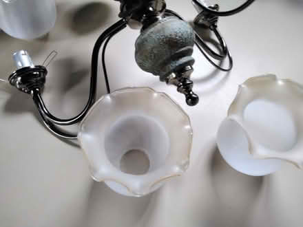Photo of free Ceiling light Anitque bronze effect with 3 glass shades (Delapre) #1