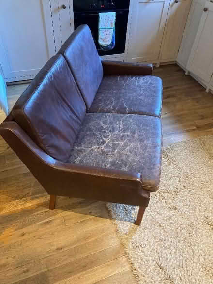 Photo of free 2 seater Danish leather sofa (Oxford OX2) #2