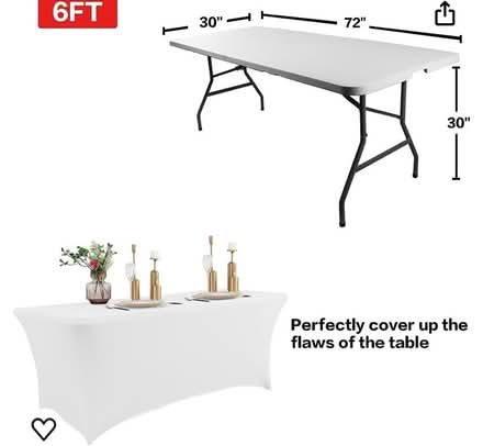 Photo of Tablecloth for 6ft folding table (Plymouth) #2