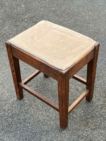Photo of free Old wooden stool with soft top (Harrogate HG2) #2
