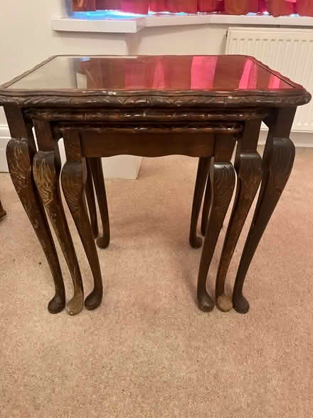 Photo of free Nest of 3 wood/glass tables (Bolton BL3) #1