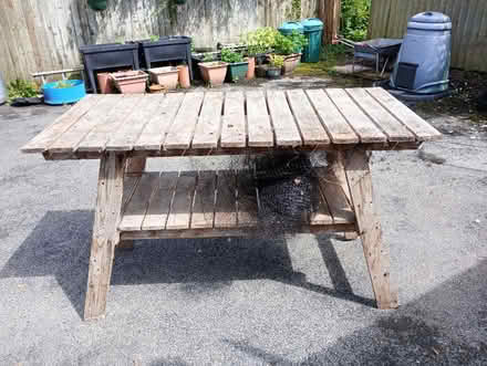 Photo of free Wooden Garden table/ work tables x2 (Moorhouse CA5) #3