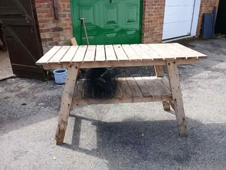 Photo of free Wooden Garden table/ work tables x2 (Moorhouse CA5) #1
