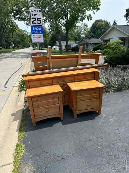 Photo of free Queen Bedroom Set: curb alert (Darien (75th St/west of Cass)) #1