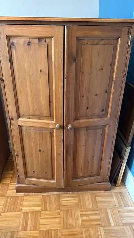 Photo of free pine mini wardrobe/storage cupboard (BH9 Moordown) #1