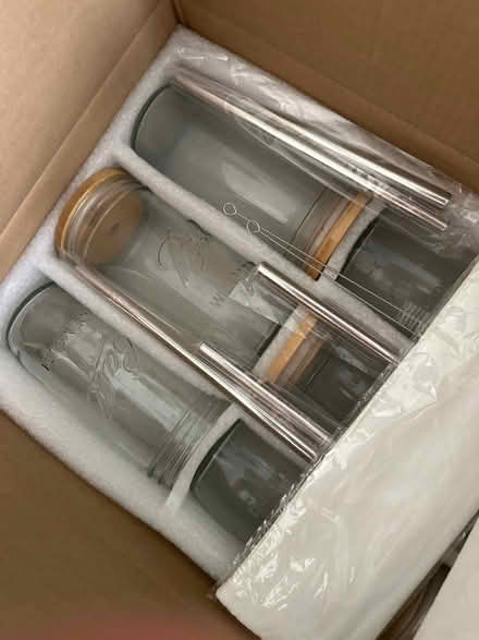 Photo of free 6 boba jars with lids (Columbia Heights) #1