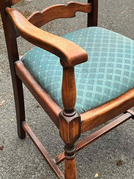 Photo of free Old wooden desk chair with soft seat (Harrogate HG2) #2