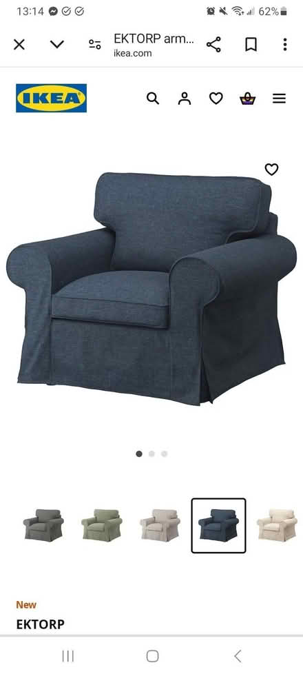 Photo of free Ikea Ektorp armchair cover/blue fabric (Canton CF11) #4