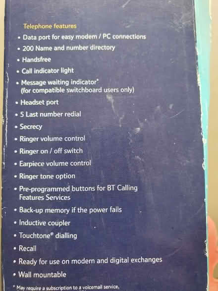 Photo of free BT Converse 1300 Corded Phone (Colehill BH21) #2