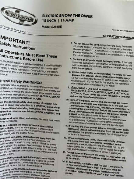 Photo of free Snow thrower (Randolph) #2