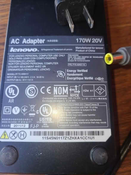 Photo of free Lenovo charger (Ulster County) #1