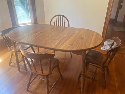 Photo of free Dining room table and four chairs (Somerville/Ball Square) #2