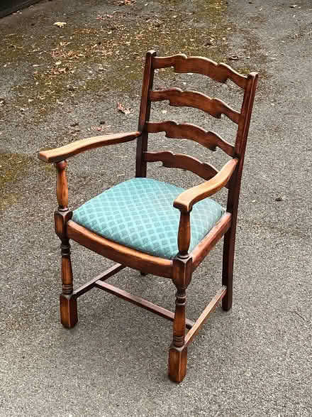 Photo of free Old wooden desk chair with soft seat (Harrogate HG2) #1
