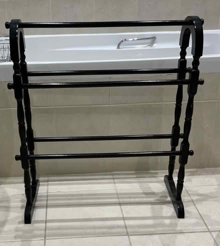 Photo of free Black wooden towel rail (BA14) #1