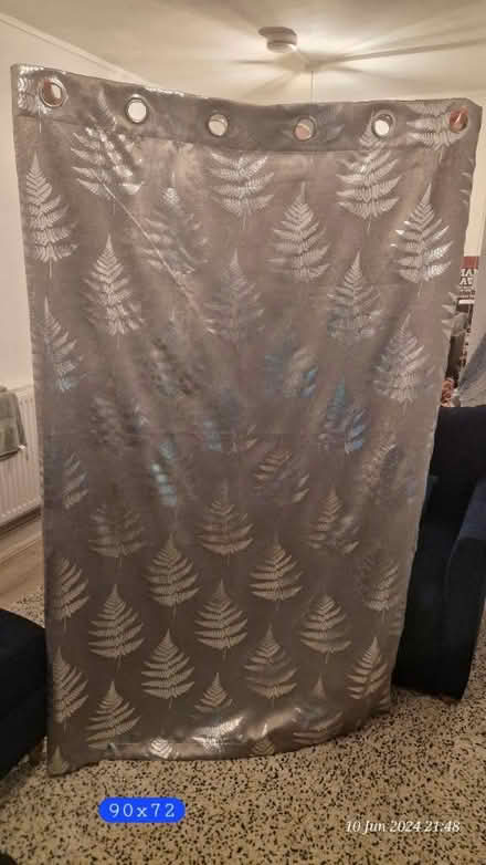 Photo of free Grey with Silver Curtains 90x72in (Leyton E10) #1