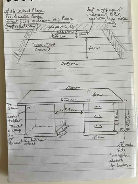 Photo of free Handmade wooden bay window desk (Mitcham CR4) #3