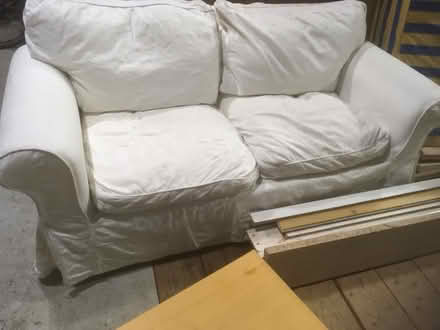 Photo of free 2 seater white sofa (Strathbungo, G41) #1