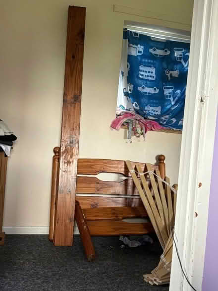 Photo of free Single pine bed frame (West Winch PE33) #1