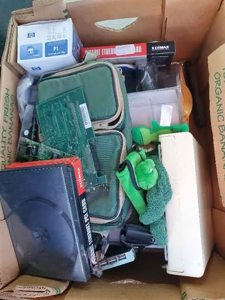 Photo of free Large box of assorted computer / hifi bits (Gayton CH60) #1