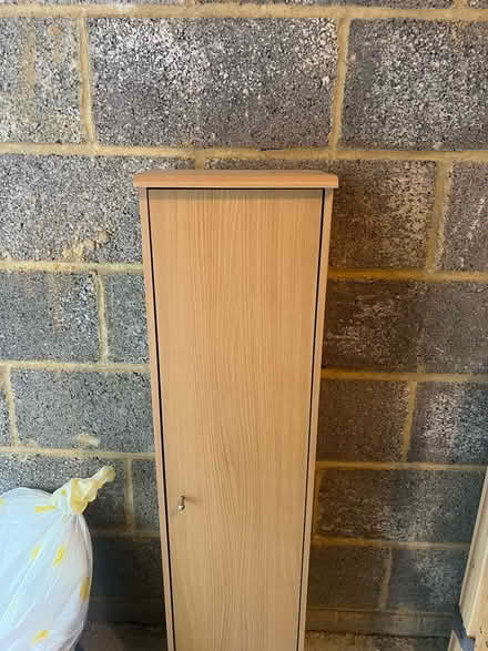 Photo of free Tall wood shelves (RG12) #1