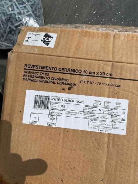 Photo of free 18 black ceramic tiles (Wickford SS12) #3