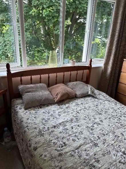 Photo of free Pine double bed frame - repaired leg (Florence Park OX4) #1