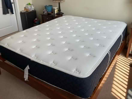 Photo of free Queen mattress and platform frame (Carlyle) #2