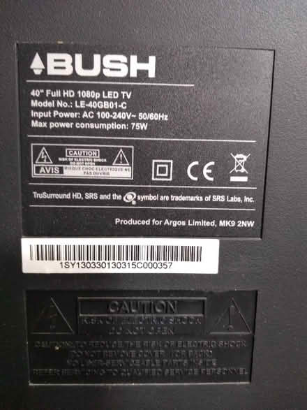 Photo of free Bush flat screen TV (Barford CV35) #3