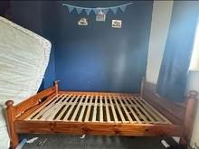 Photo of free Single pine bed frame (West Winch PE33) #2