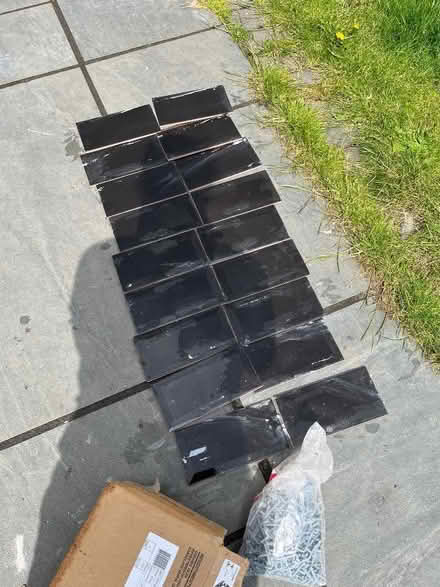 Photo of free 18 black ceramic tiles (Wickford SS12) #1