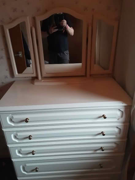 Photo of free Large chest of drawers and vanity mirror (Cambus FK10) #1