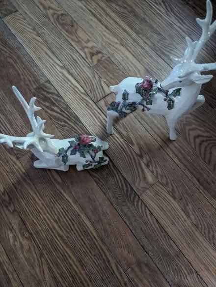 Photo of free Flocked resin reindeer (Allendale NJ) #1