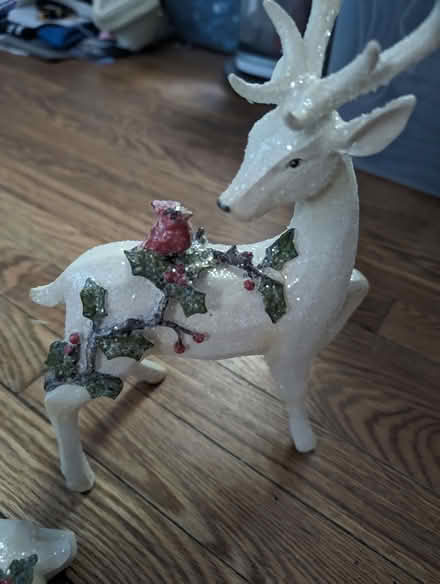 Photo of free Flocked resin reindeer (Allendale NJ) #3